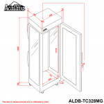 Acalava ALDB-TC328MG 328升觸摸式微電腦LED雙屏恒濕防潮櫃